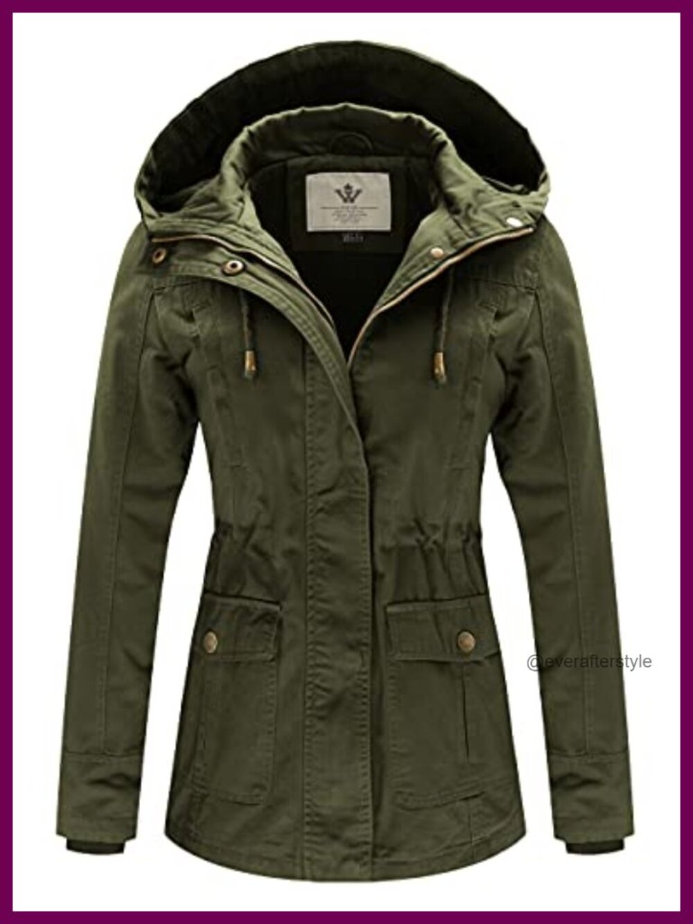 WenVen Cotton Military Anorak Jacket Lightweight Casual Coat